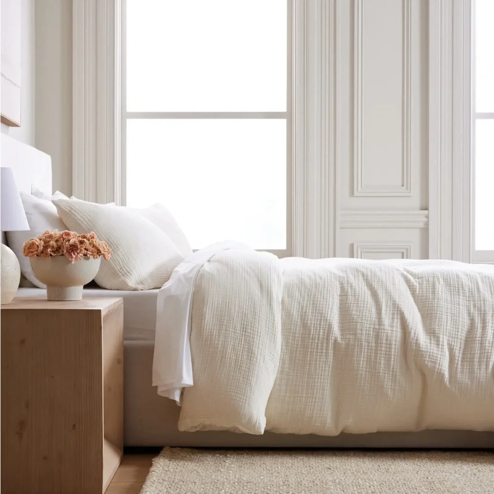 QUINCE Organic Airy Gauze Duvet Cover Twin Ivory